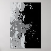 Moderner Abstrakter Schwarz/Grau-Paint-Spritzer Poster (Vorne)