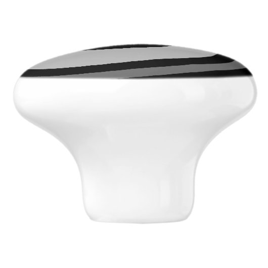 Moderner abstrakter Schwarz-Grau-Swirl Keramikknauf (Seitenansicht)