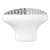 Moderner Abstrakter Schwarz-weißer Monogramm-Schub Keramikknauf (Seitenansicht)