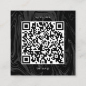 Moderner abstrakter schwarzer Marmor Begleitkarte (Rückseite)