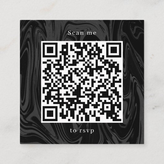 Moderner abstrakter schwarzer Marmor Begleitkarte (Rückseite)