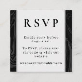 Moderner abstrakter schwarzer Marmor Begleitkarte (Vorderseite)