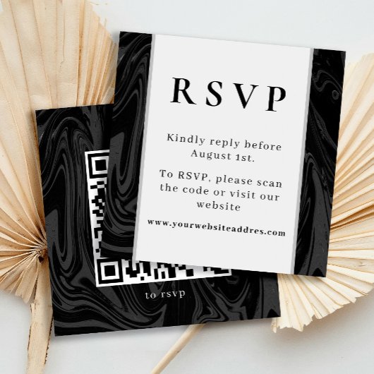 Moderner abstrakter schwarzer Marmor Begleitkarte
