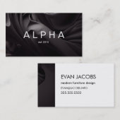 Moderner Abstrakter schwarzer Seidenstoff-Hintergr Visitenkarte (Vorne/Hinten)