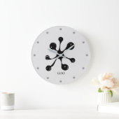 Moderner abstrakter Schwarzgoofleck Große Wanduhr (Zuhause)