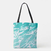 Moderner abstrakter Seafoam aquamariner weißer Tasche (Rückseite)
