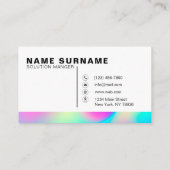 Moderner Abstrakter Sky Pastel Rainbow Visitenkarte (Rückseite)