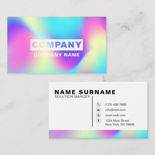 Moderner Abstrakter Sky Pastel Rainbow Visitenkarte (Vorne/Hinten)