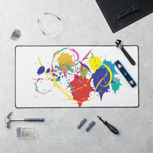 Moderner Abstrakter Spritzer Kunst, Dichtung und M Schreibtischunterlage (Arbeitsplatz)