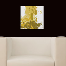 Moderner Abstrakter Spritzer Weiß und Gelb Kunst