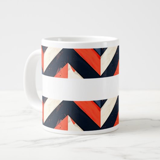 Moderner abstrakter Stil Jumbo-Tasse (Vorderseite Links)