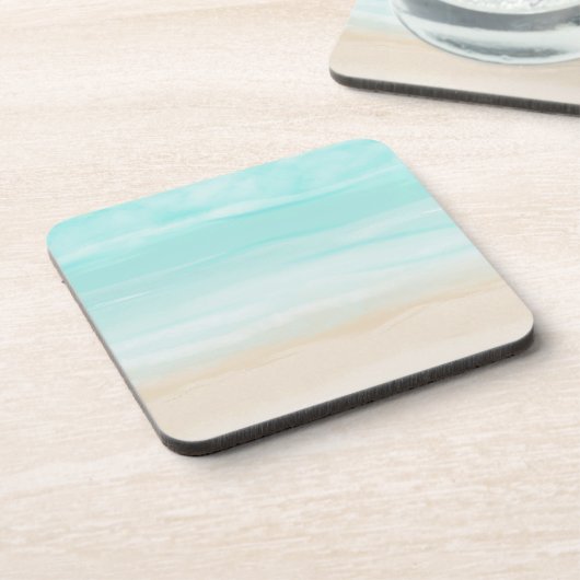 Moderner Abstrakter Strand Getränkeuntersetzer (Linke Seite)