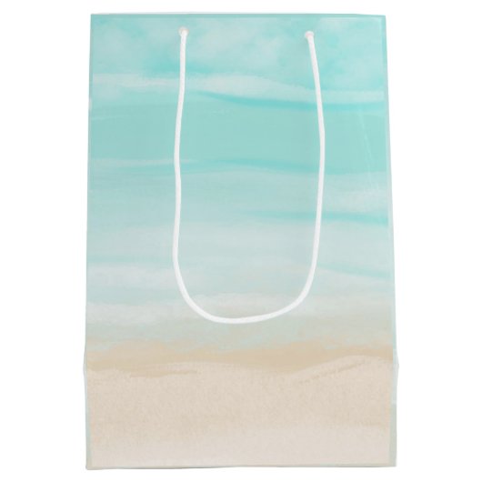 Moderner Abstrakter Strand Mittlere Geschenktüte (Rückseite)