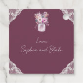 Moderner Abstrakter Strand Personalisiert Hochzeit Geschenkanhänger (Rückseite)