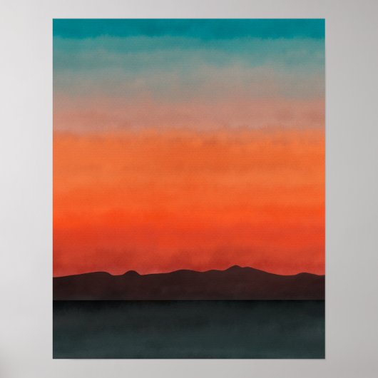 Moderner Abstrakter Strand Sonnenuntergang Poster (Vorne)