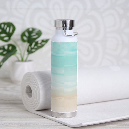 Moderner Abstrakter Strand Trinkflasche (Yoga)