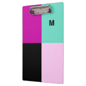 Moderner Abstrakter, stylischer Monogram Farbblock Klemmbrett (Links)