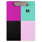 Moderner Abstrakter, stylischer Monogram Farbblock Klemmbrett (Vorderseite)