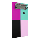 Moderner Abstrakter, stylischer Monogram Farbblock Mini Klemmbrett (Schrägansicht)