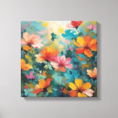 Moderner Abstrakter Swirl in Gelb und Blau Leinwanddruck (Vorderseite)