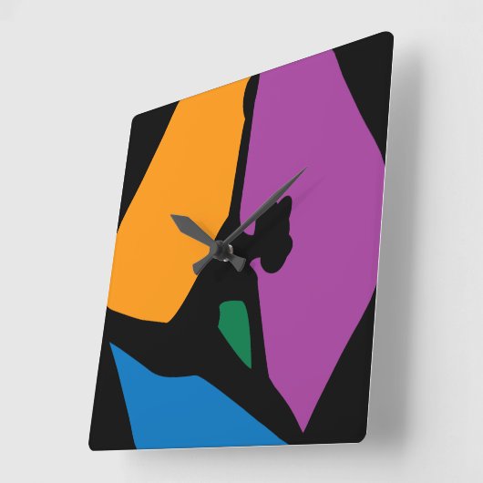 Moderner Abstrakter Tänzer Quadratische Wanduhr (Winkel)