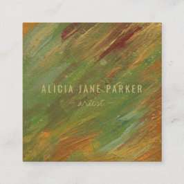 Moderner, abstrakter und eleganter Künstler Quadratische Visitenkarte
