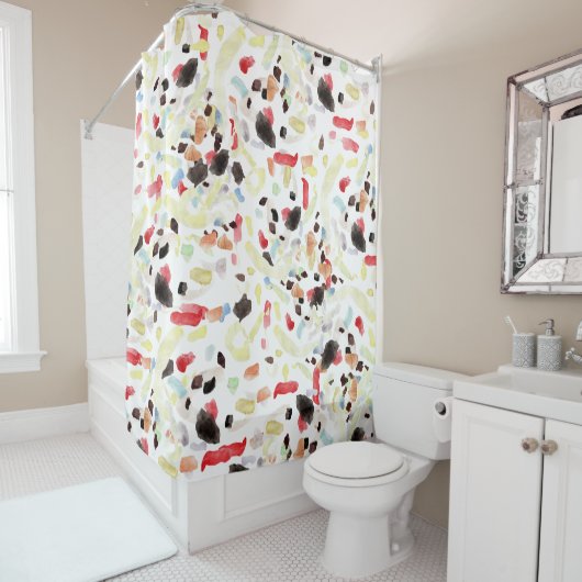 Moderner Abstrakter Volldruckduschvorhang Duschvorhang (Beispiel)