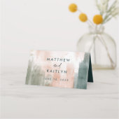 Moderner Abstrakter Wasserfarbenfall Boho Hochzeit Platzkarte (Rückseite)