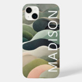 Moderner Abstrakter Wavy Muster Personalisierter N Case-Mate iPhone Hülle (Rückseite)