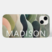 Moderner Abstrakter Wavy Muster Personalisierter N Case-Mate iPhone Hülle (Rückseite (Horizontal))