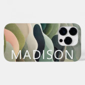 Moderner Abstrakter Wavy Muster Personalisierter N Case-Mate iPhone Hülle (Rückseite (Horizontal))