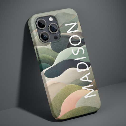 Moderner Abstrakter Wavy Muster Personalisierter N Case-Mate iPhone Hülle