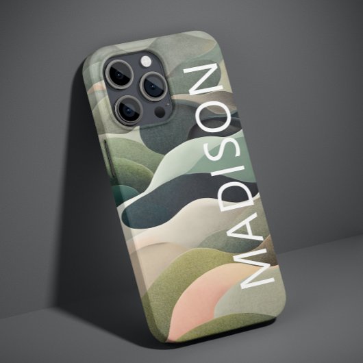 Moderner Abstrakter Wavy Muster Personalisierter N Case-Mate iPhone Hülle