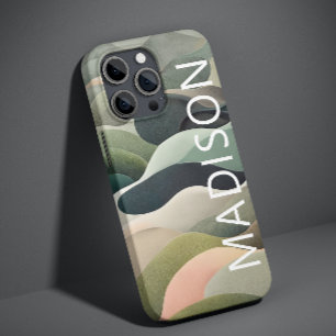Moderner Abstrakter Wavy Muster Personalisierter N Case-Mate iPhone 14 Hülle
