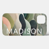 Moderner Abstrakter Wavy Muster Personalisierter N Case-Mate iPhone Hülle (Rückseite (Horizontal))