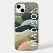 Moderner Abstrakter Wavy Muster Personalisierter N Case-Mate iPhone Hülle (Rückseite)
