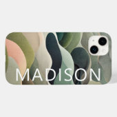 Moderner Abstrakter Wavy Muster Personalisierter N Case-Mate iPhone Hülle (Rückseite (Horizontal))