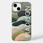 Moderner Abstrakter Wavy Muster Personalisierter N Case-Mate iPhone Hülle (Rückseite)