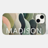 Moderner Abstrakter Wavy Muster Personalisierter N Case-Mate iPhone Hülle (Rückseite (Horizontal))