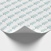 Moderner Abstrakter Weihnachtsbaum Blauweiß Geschenkpapier (Ecke)