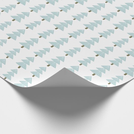 Moderner Abstrakter Weihnachtsbaum Blauweiß Geschenkpapier (Ecke)