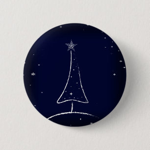 Moderner Abstrakter Weihnachtsbaum Button