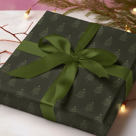 Moderner Abstrakter Weihnachtsbaum Dunkelgrüner Ur Geschenkpapier