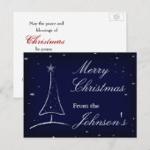 Moderner Abstrakter Weihnachtsbaum Feiertagspostkarte (Vorne/Hinten)