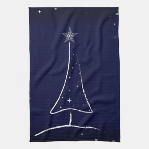 Moderner Abstrakter Weihnachtsbaum Geschirrtuch