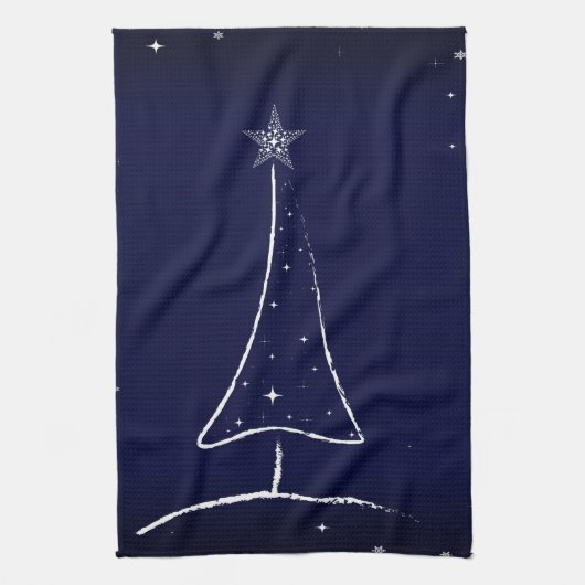 Moderner Abstrakter Weihnachtsbaum Geschirrtuch (Vertikal)