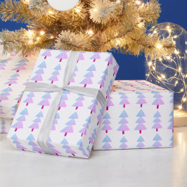 Moderner Abstrakter Weihnachtsbaum Rosa Blau Geschenkpapier