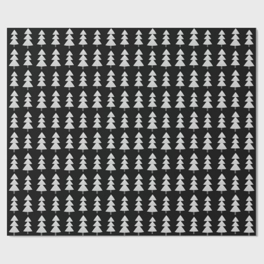 Moderner Abstrakter Weihnachtsbaum Schwarz Grau Geschenkpapier (Flach)