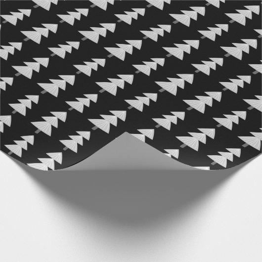 Moderner Abstrakter Weihnachtsbaum Schwarz Grau Geschenkpapier (Ecke)