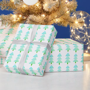 Moderner Abstrakter Weihnachtsbaum Türkis Geschenkpapier